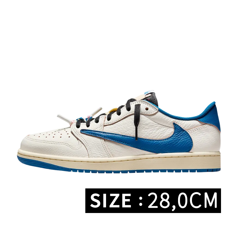 Travis Scott × fragment design × Nike Air Jordan 1 Low OG "Sail/Military Blue"