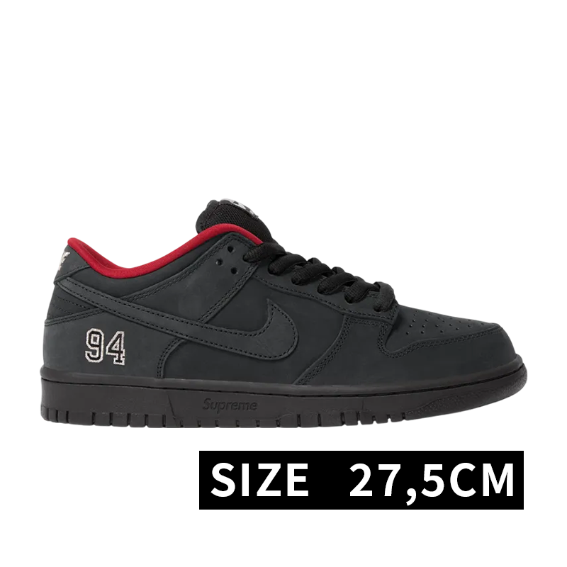 Supreme × Nike SB Dunk Low "Black" (25FW Week2)
