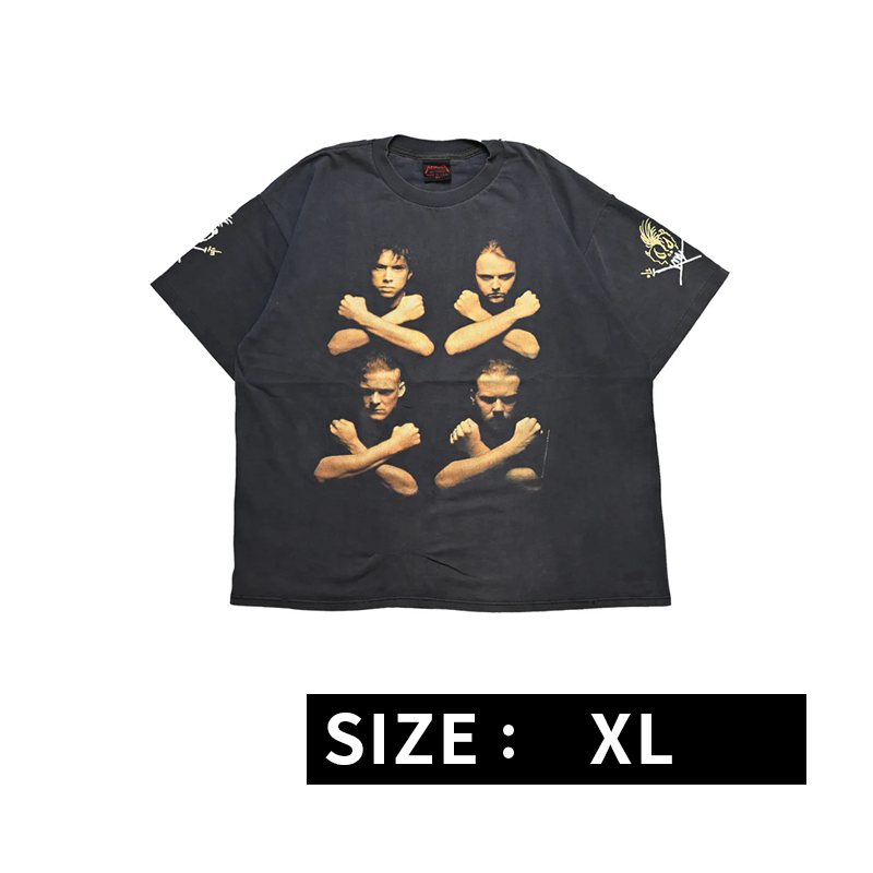 METALLICA 4 FACE MEMBER BIRTH SCHOOL METALLICA DEATH ORIGINAL XL FADE