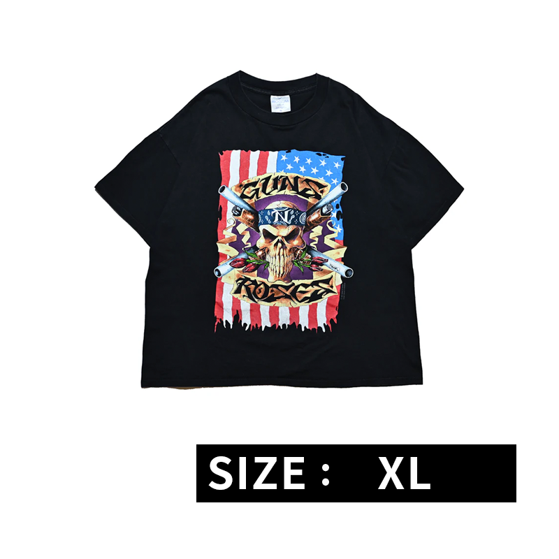 GUNS N' ROSES 1991 SKULL GUN AMERICAN FLAG  BROCKUM XL