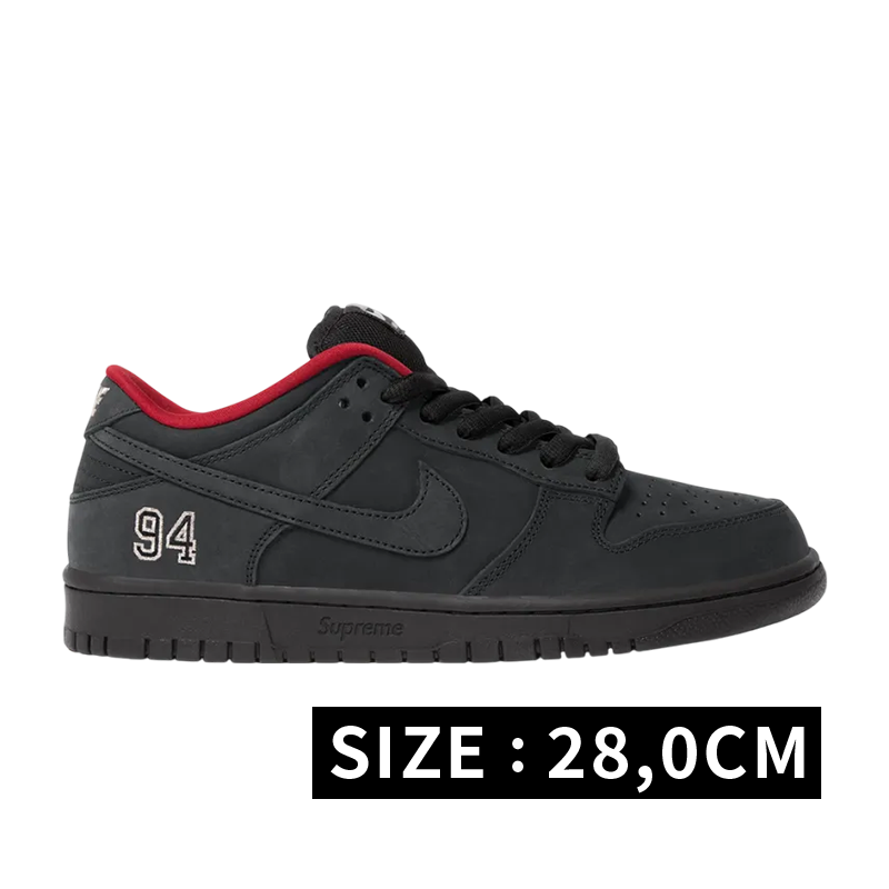 Supreme × Nike SB Dunk Low "Black" (25FW Week2)