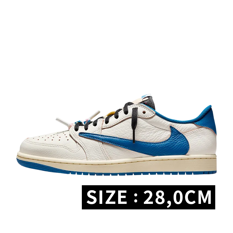 Travis Scott × fragment design × Nike Air Jordan 1 Low OG "Sail/Military Blue"