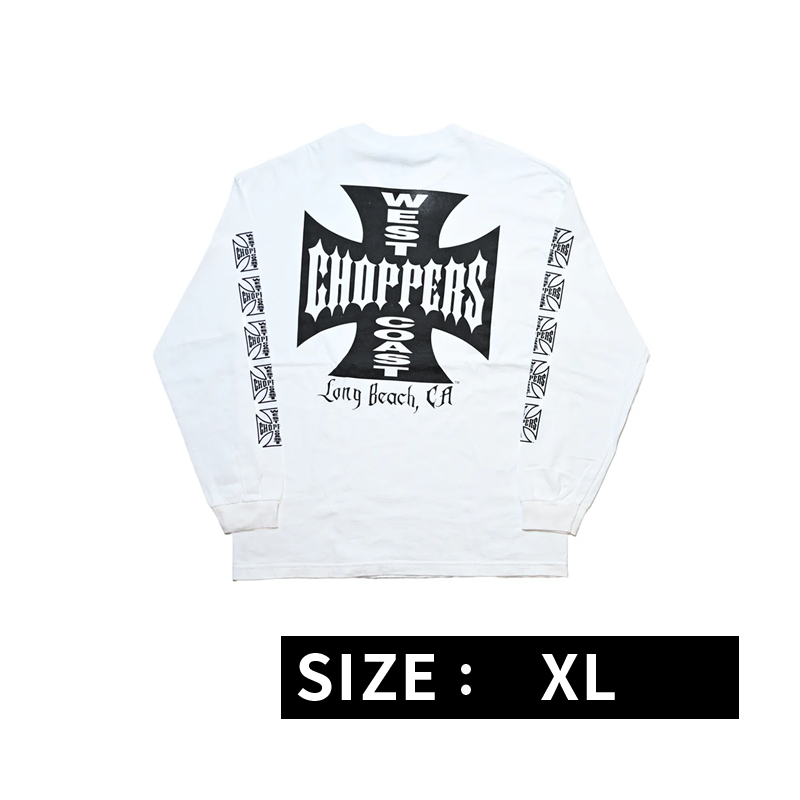 WEST COAST CHOPPERS IRON CROSS LONG BEACH, LA LS WHITE XL