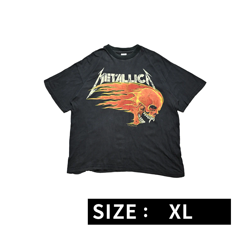 METALLICA PUSHEAD SIDE FLAME SKULL ESCAPE FROM THE STUDIO '95 EURO XL