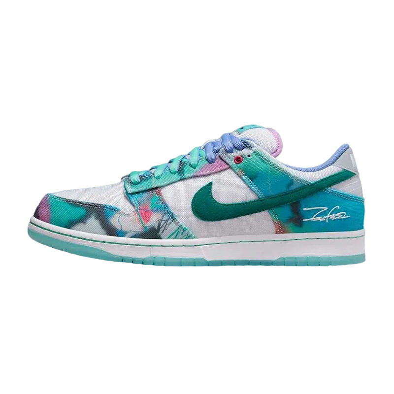 Futura × Nike SB Dunk Low "White and Geode Teal"
