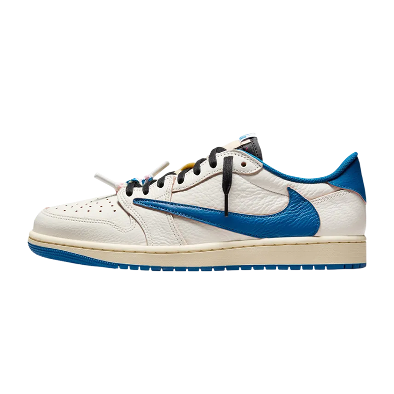 Travis Scott × fragment design × Nike Air Jordan 1 Low OG "Sail/Military Blue"