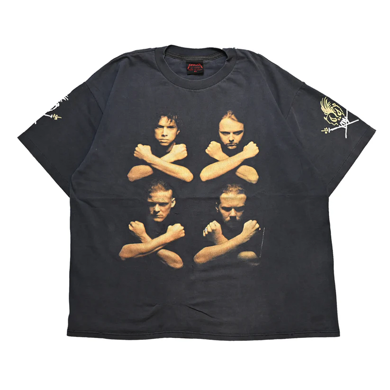 METALLICA 4 FACE MEMBER BIRTH SCHOOL METALLICA DEATH ORIGINAL XL FADE