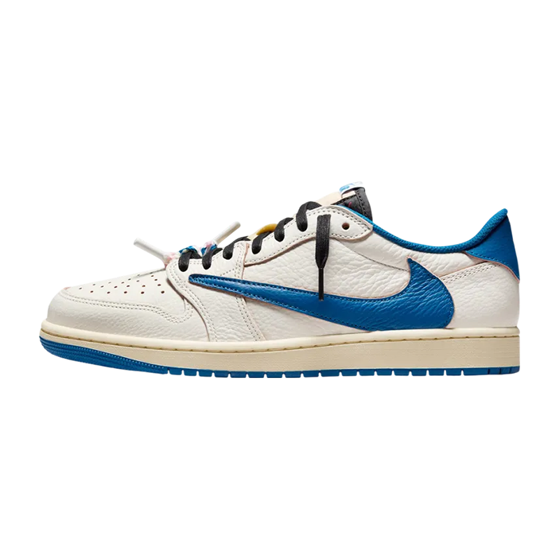 Travis Scott × fragment design × Nike Air Jordan 1 Low OG "Sail/Military Blue"