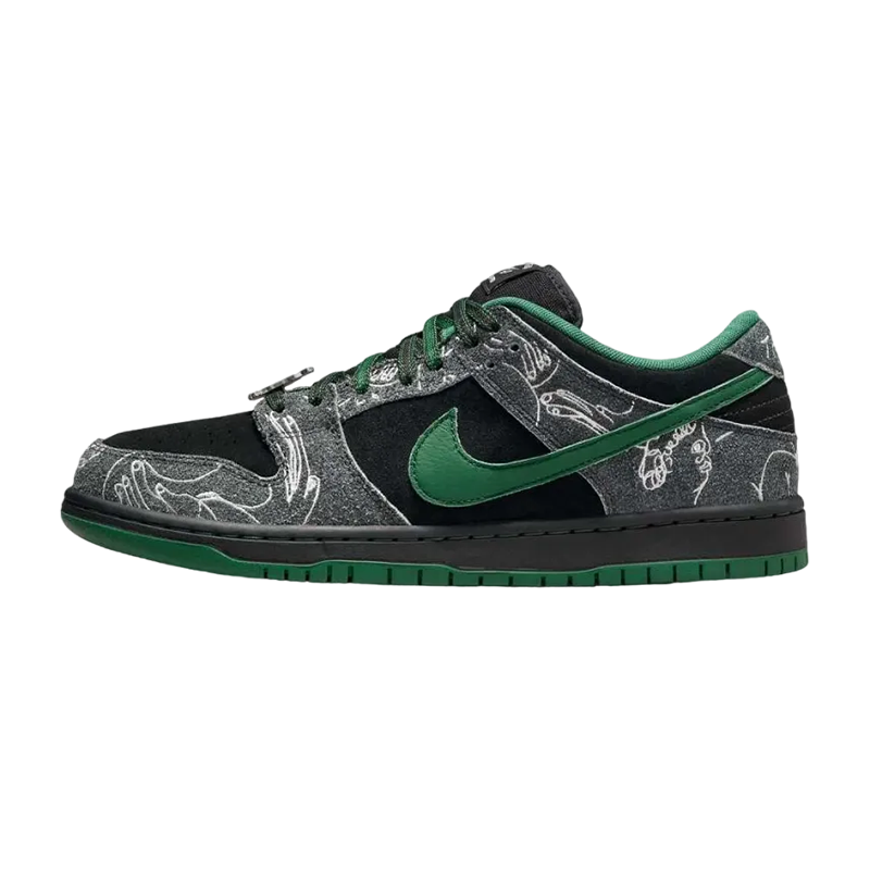 There Skateboards × Nike SB Dunk Low Pro "Anthracite and Gorge Green"