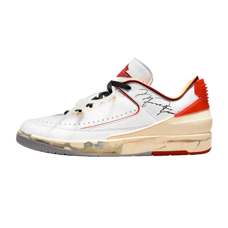 Off-White × Nike Air Jordan 2 Low "White and Varsity Red"