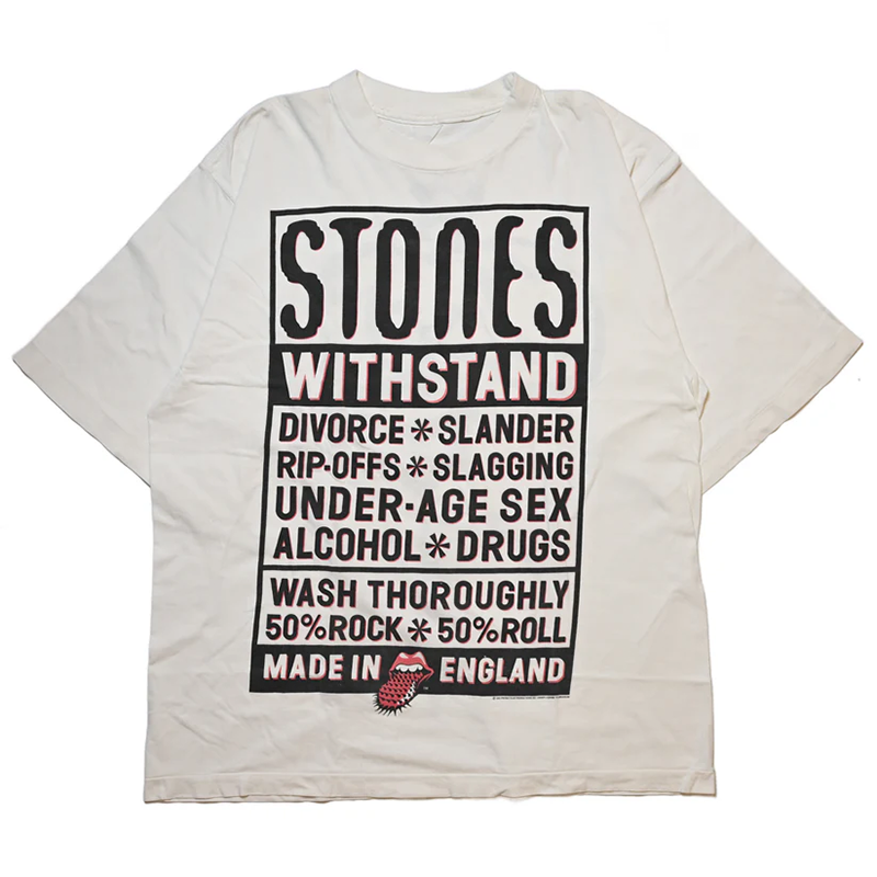 ROLLING STONES 1995 WITH STAND WHITE TAG CUT L-XL
